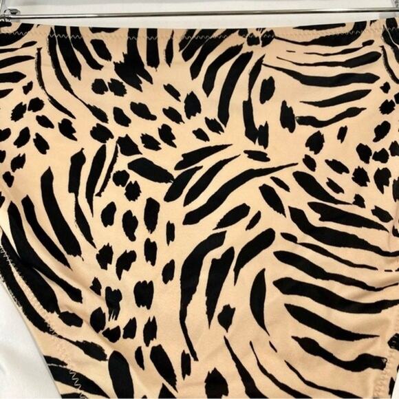 Shade & Shore Women’s Animal Print Bikini Swim Bottom Tan & Black Size XL NWT - Picture 2 of 5